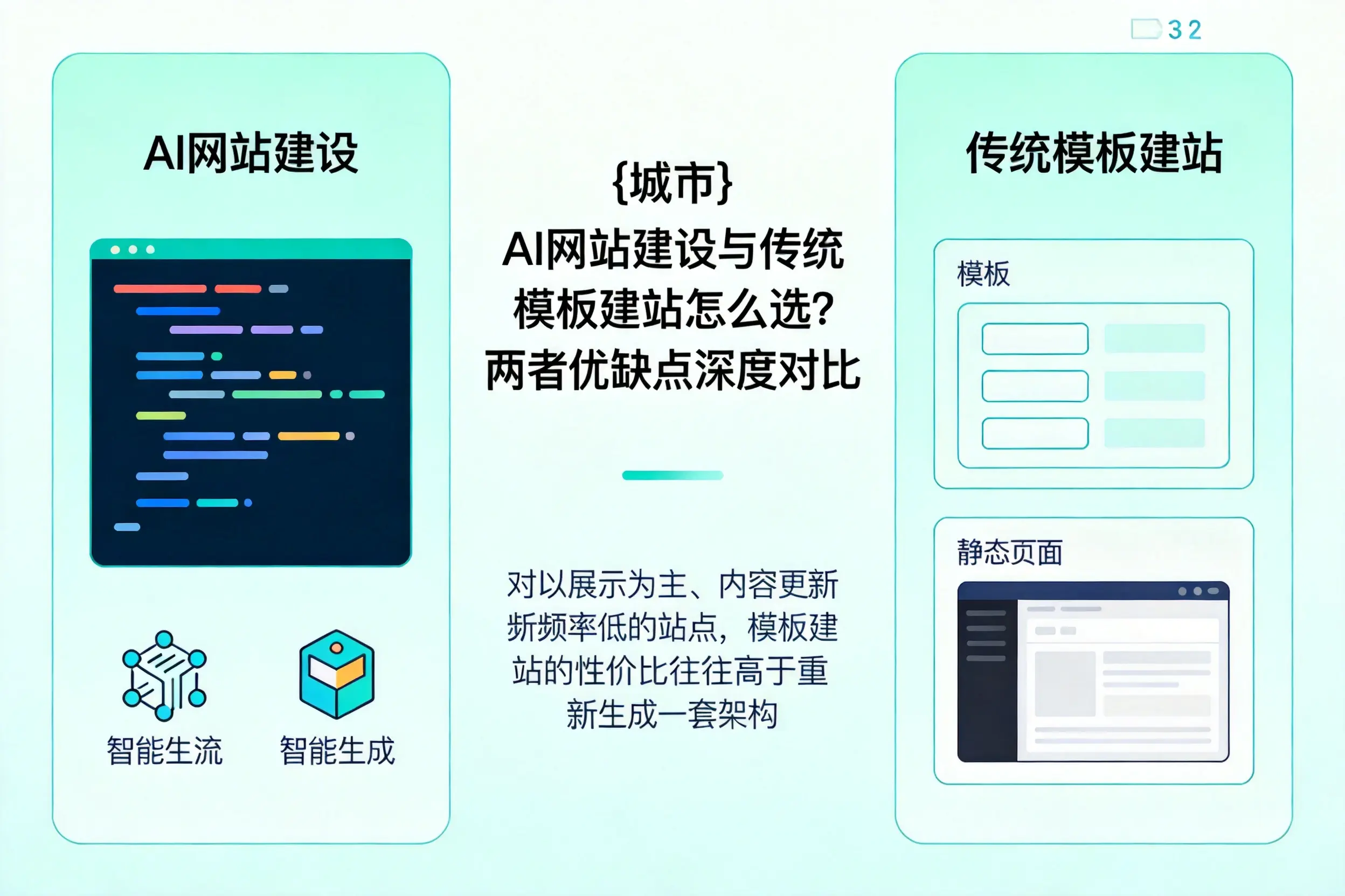 黄南AI网站建设与传统模板建站怎么选？两者优缺点深度对比