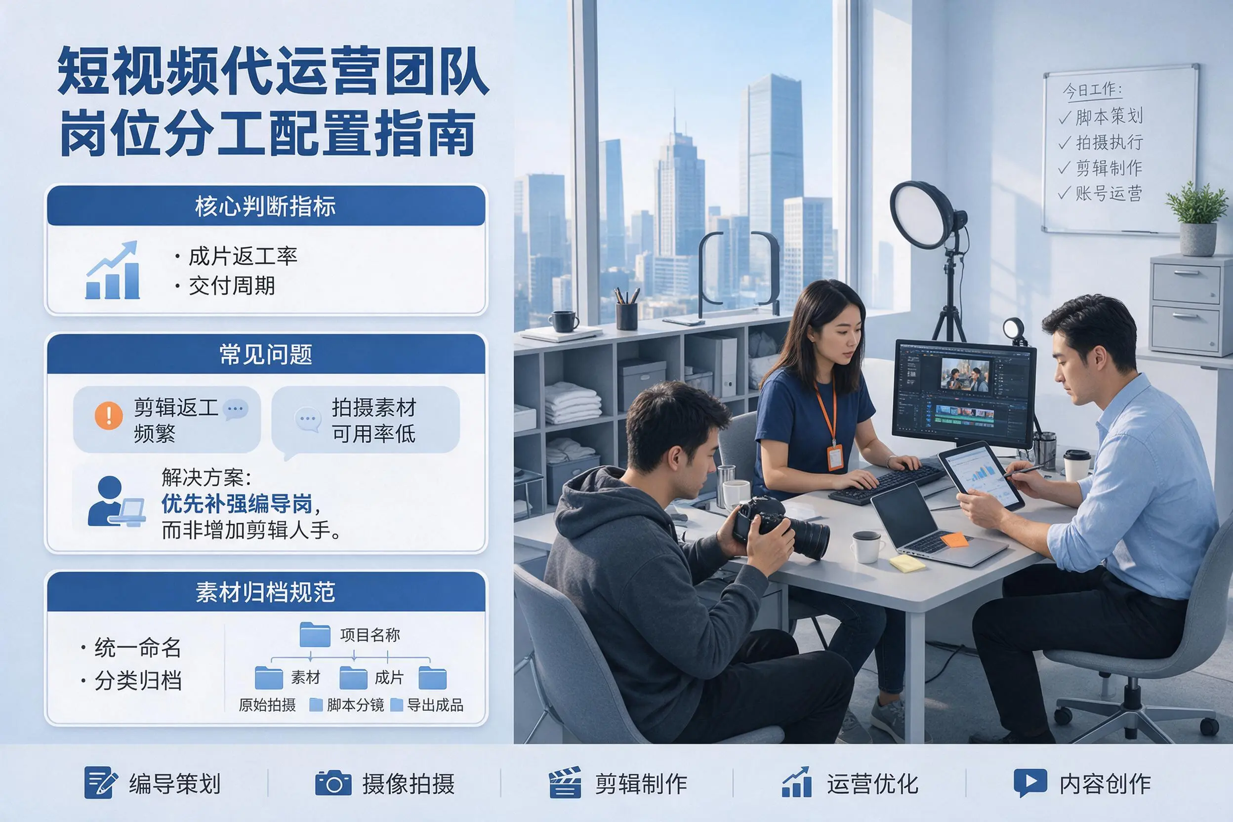 短视频代运营团队如何配置？黄南企业岗位分工科普说明