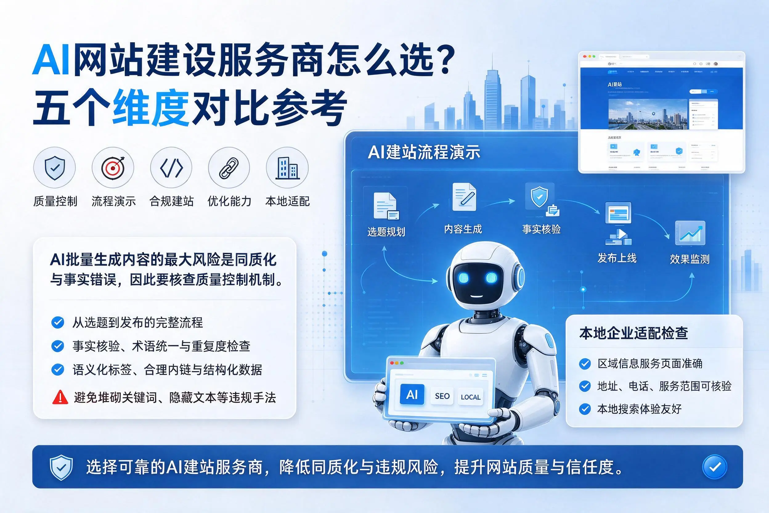 黄南AI网站建设服务商怎么选？五个维度对比参考